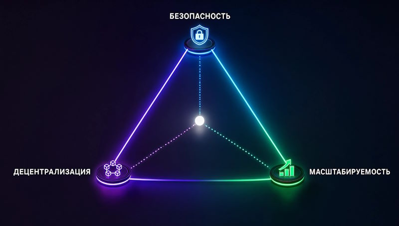 Трилемма масштабирования блокчейна: безопасность, децентрализация, масштабируемость